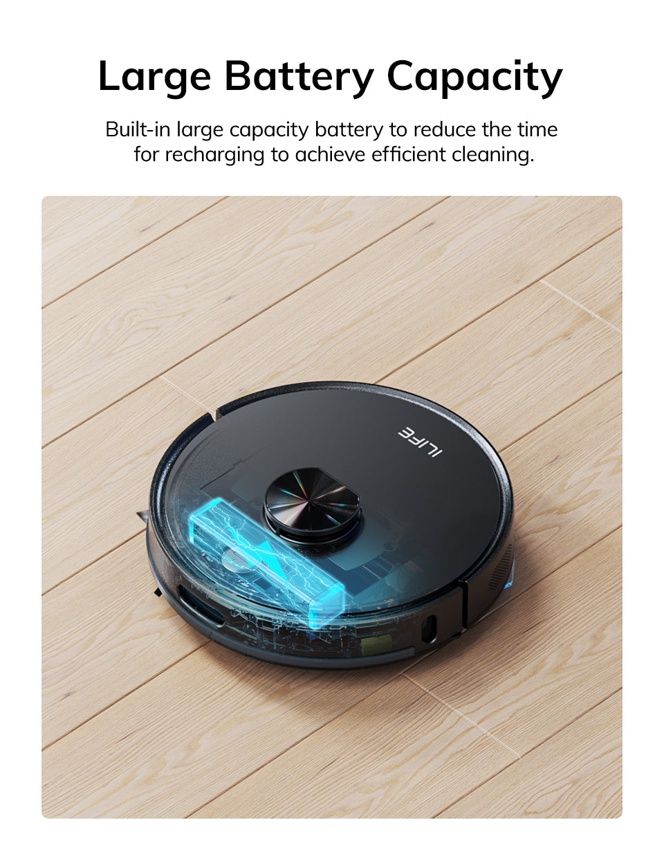 Long runtime and large battery capacity