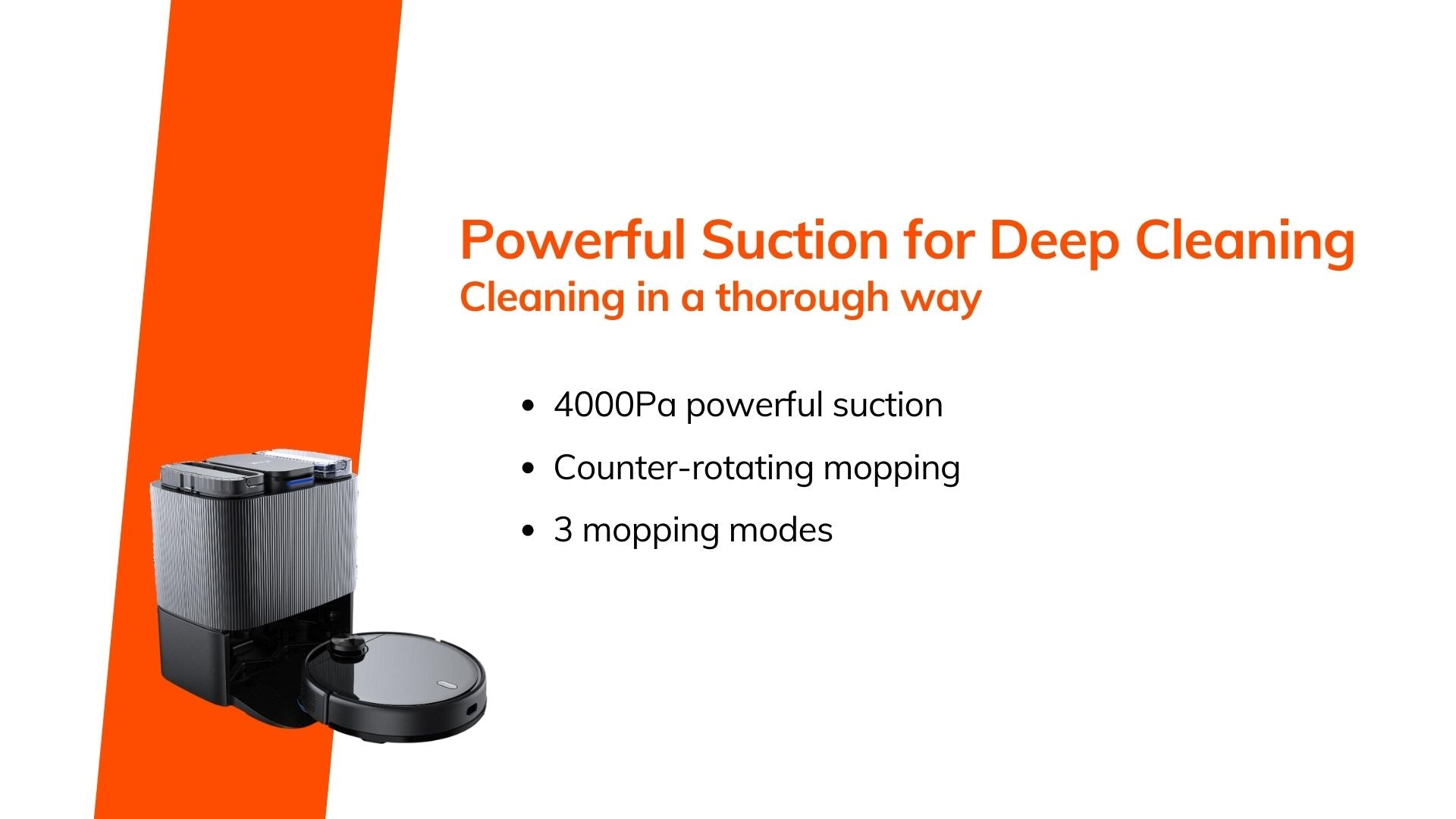 Powerful Suction 4000Pa - deep cleaning