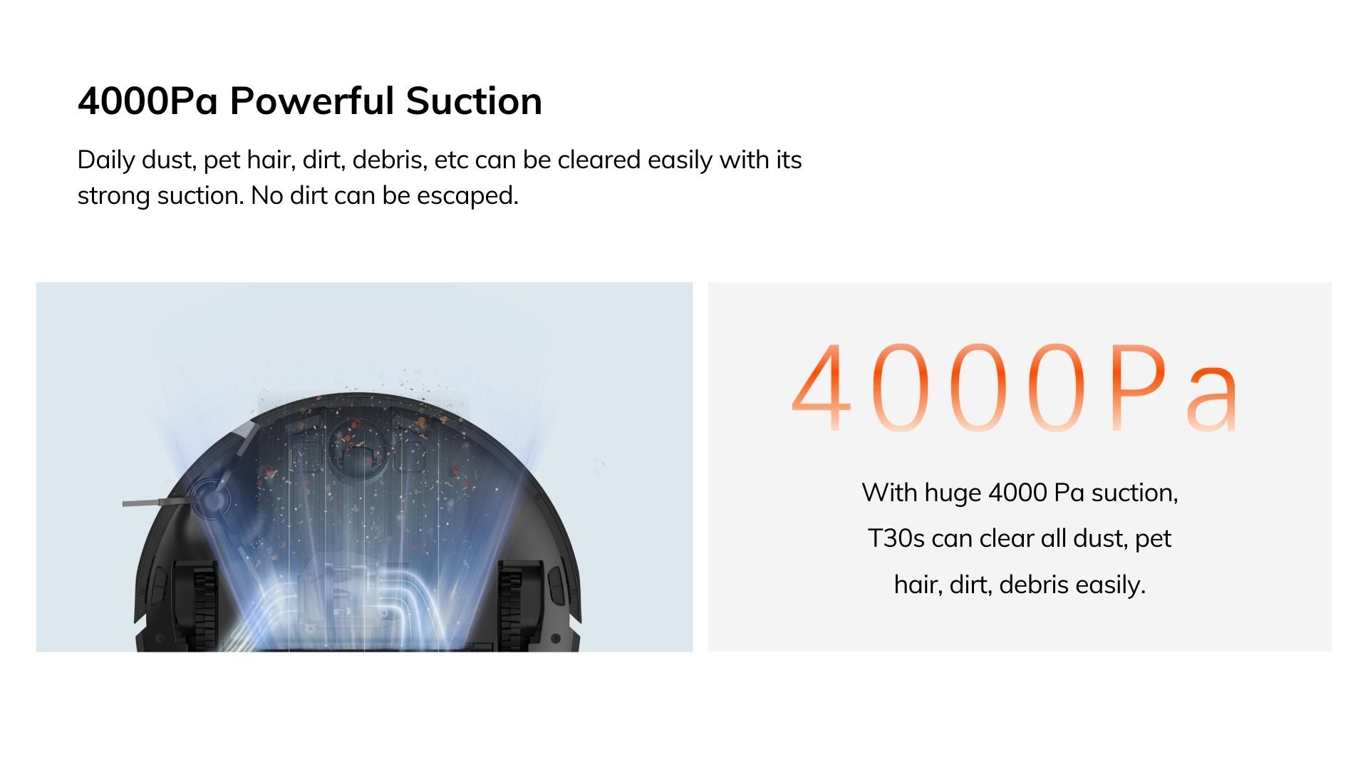 4000Pa powerful suction