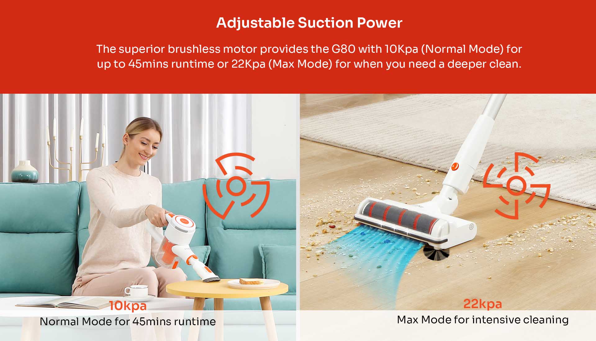 adjustable suction power