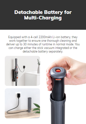 detachable battery with multi charging 