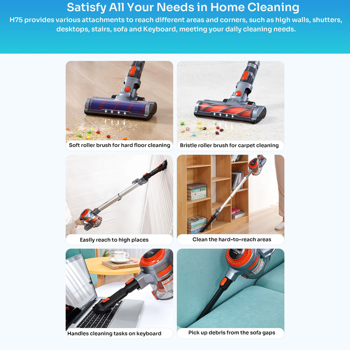 Satisfy all 
 your  need in home cleaning