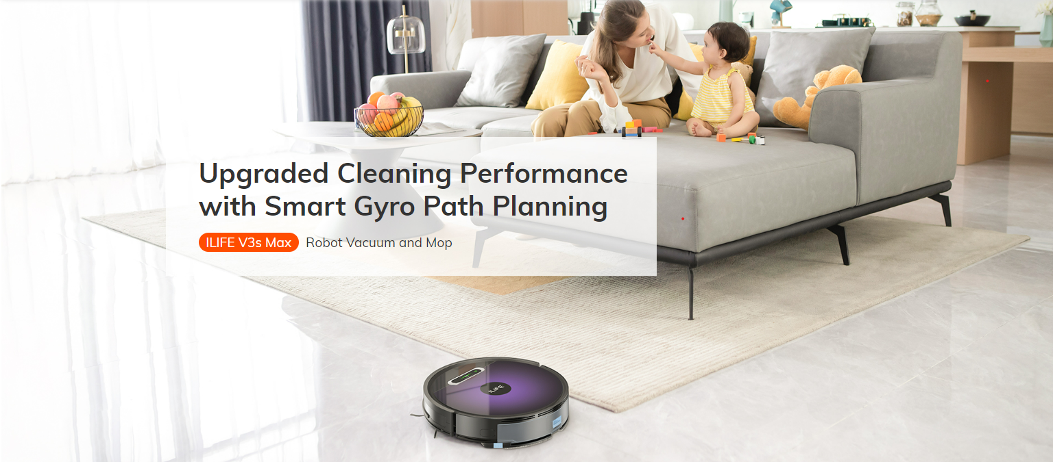 Upgraded Cleaning Performance with Smart Gyro Path Planning - ILIFE V3s Max  Robot Vacuum and Mop