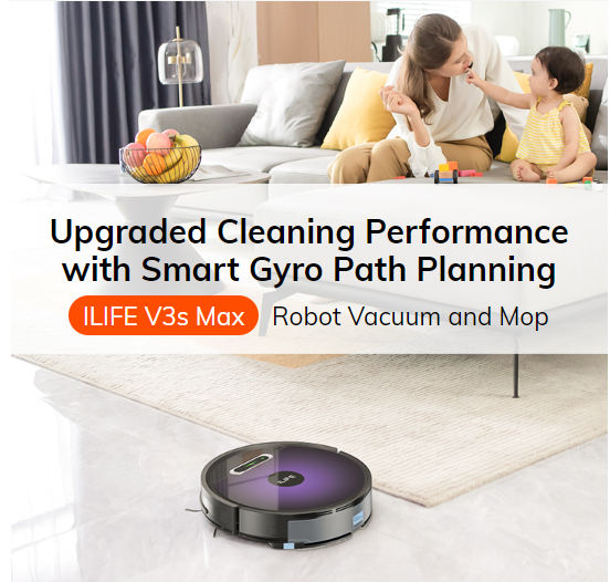 Upgraded Cleaning Performance with Smart Gyro Path Planning - ILIFE V3s Max  Robot Vacuum and Mop