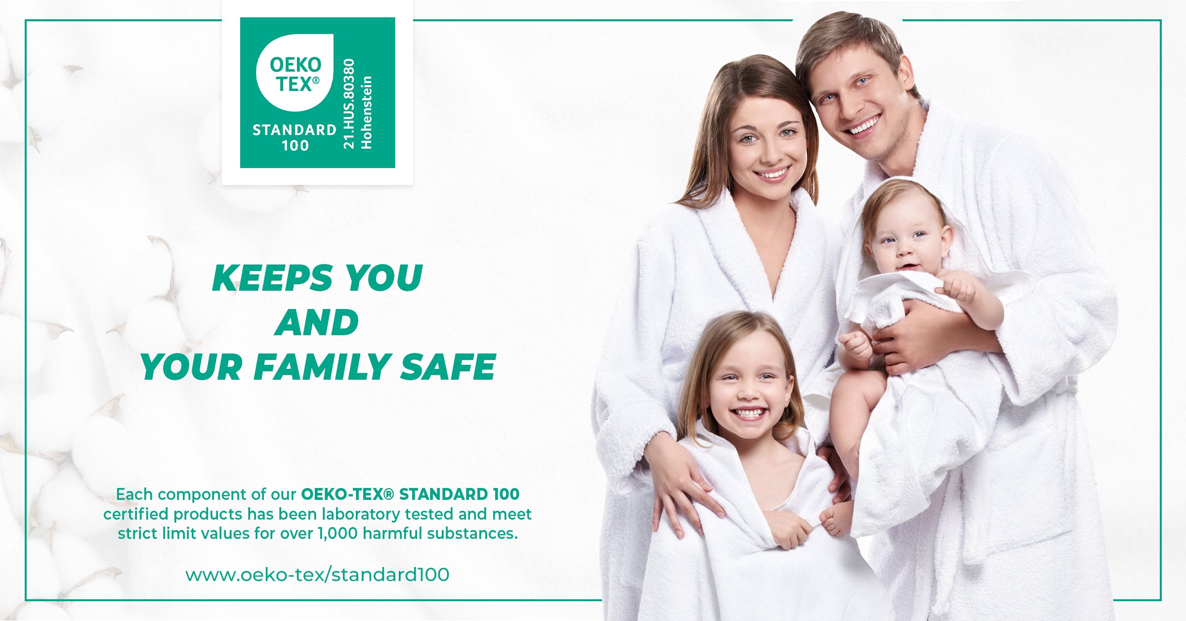 OEKO-TEX® STANDARD 100&nbsp;sets the standard for textile safety, from yarn to finished product. Every product carrying the label has passed laboratory tests for harmful substances.