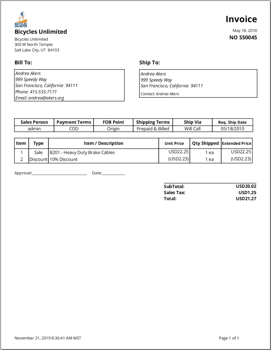 companyshipping billing invoices