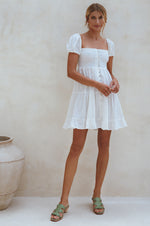 Catalina Smocked Linen Mini Dress