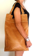 Leather Bag - Mi Vida Foldover Tote