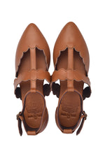 Gardenia Pointy Toe Leather Flats