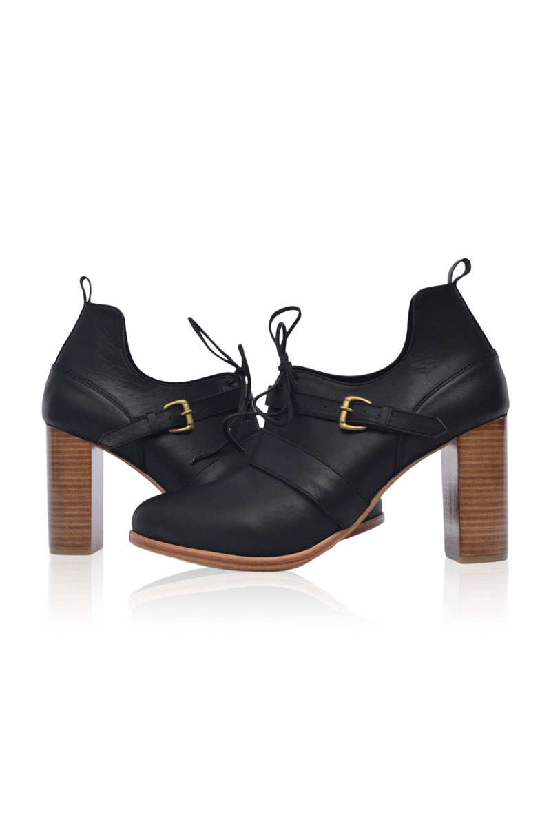 Josephine Lace up Leather Heels (Sz. 5, 7.5 & 11)