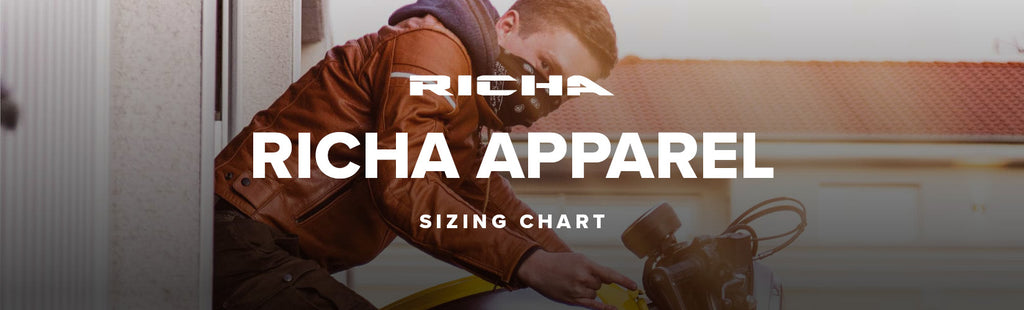 Richa Motorcycle Sizing Chart - City Honda Manawatu