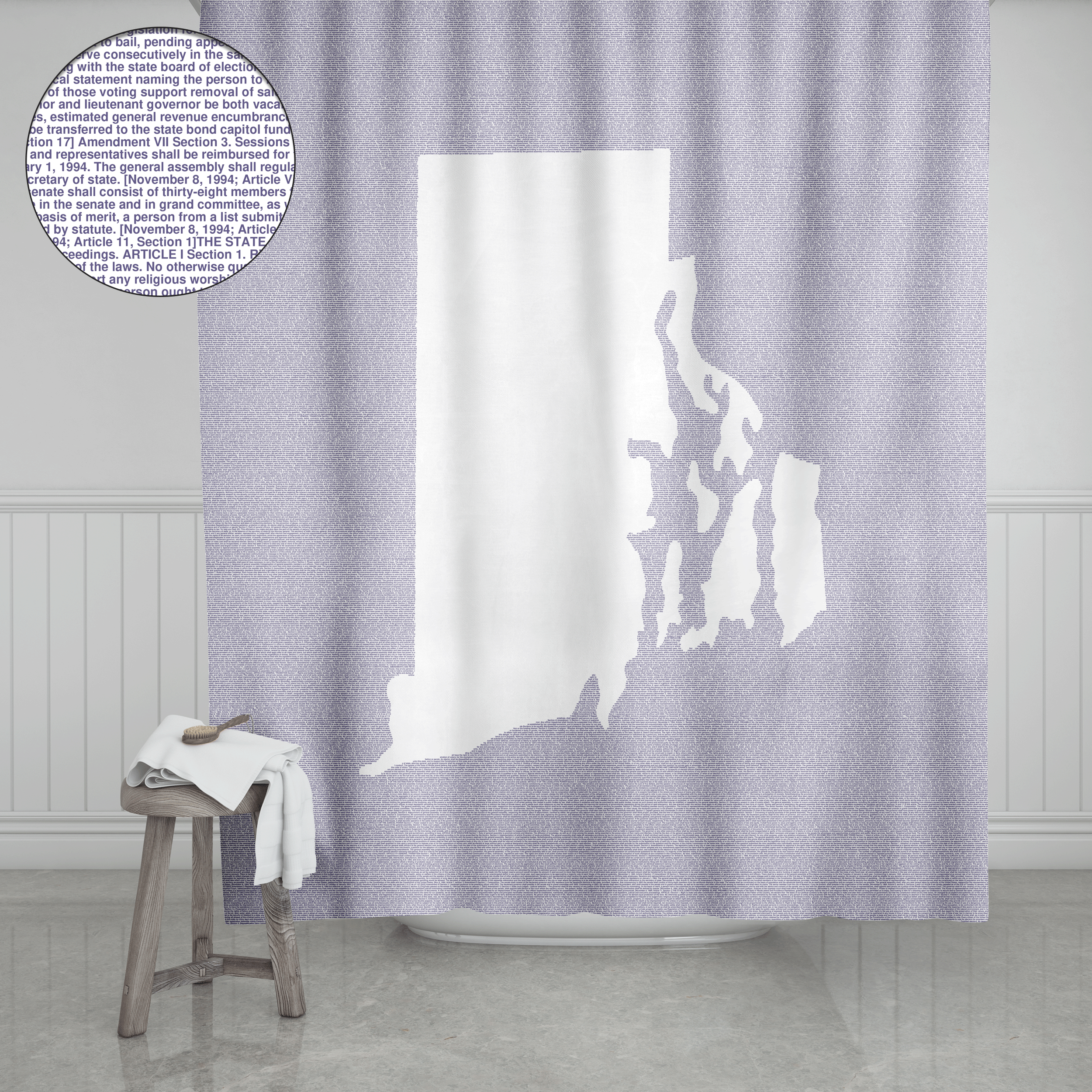 Litographs Rhode Island S Constitution Book Shower Curtain