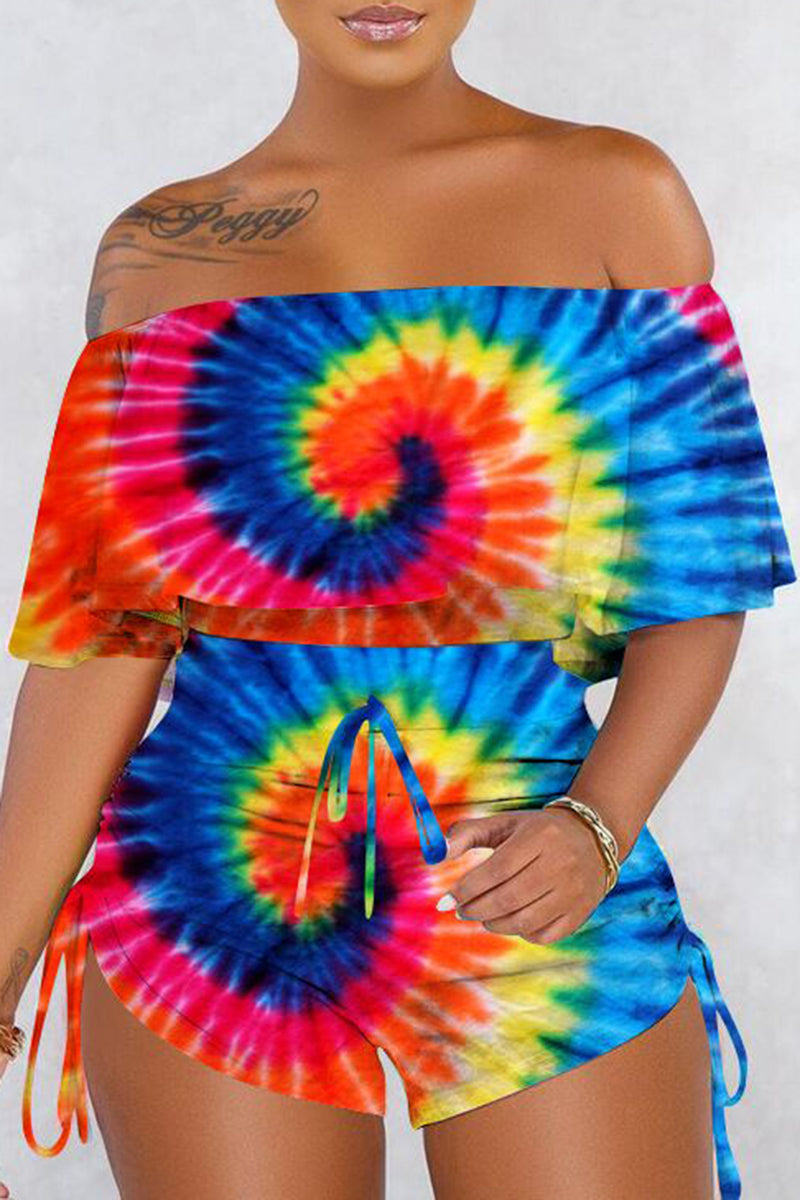 tie dye off the shoulder romper