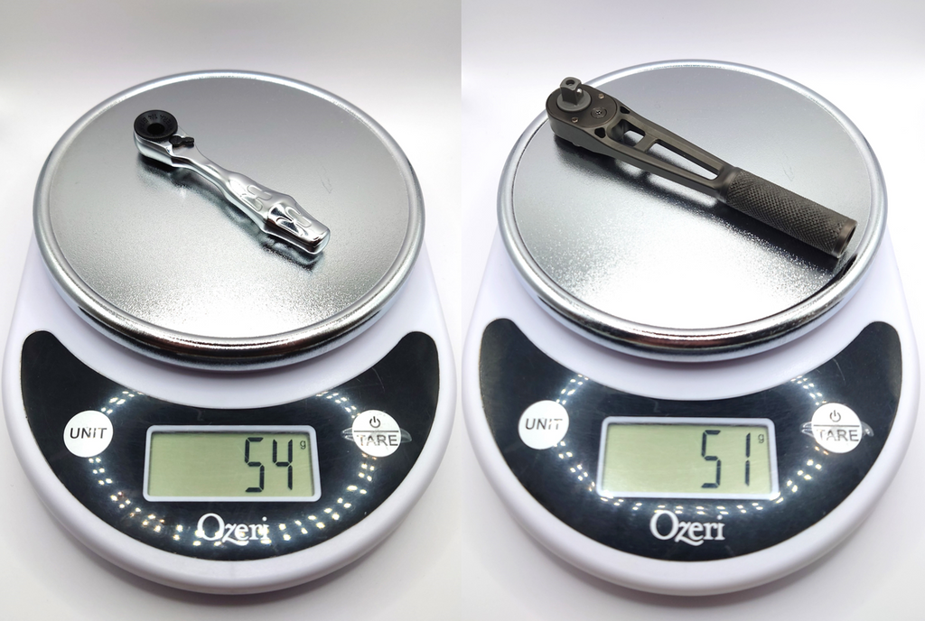 TRO Designs Titanium Ratchet Weight Comparison