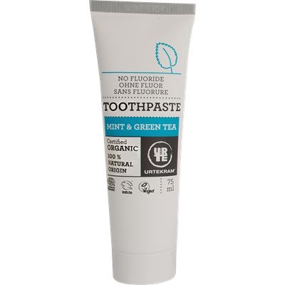 urtekram mint & green tea toothpaste