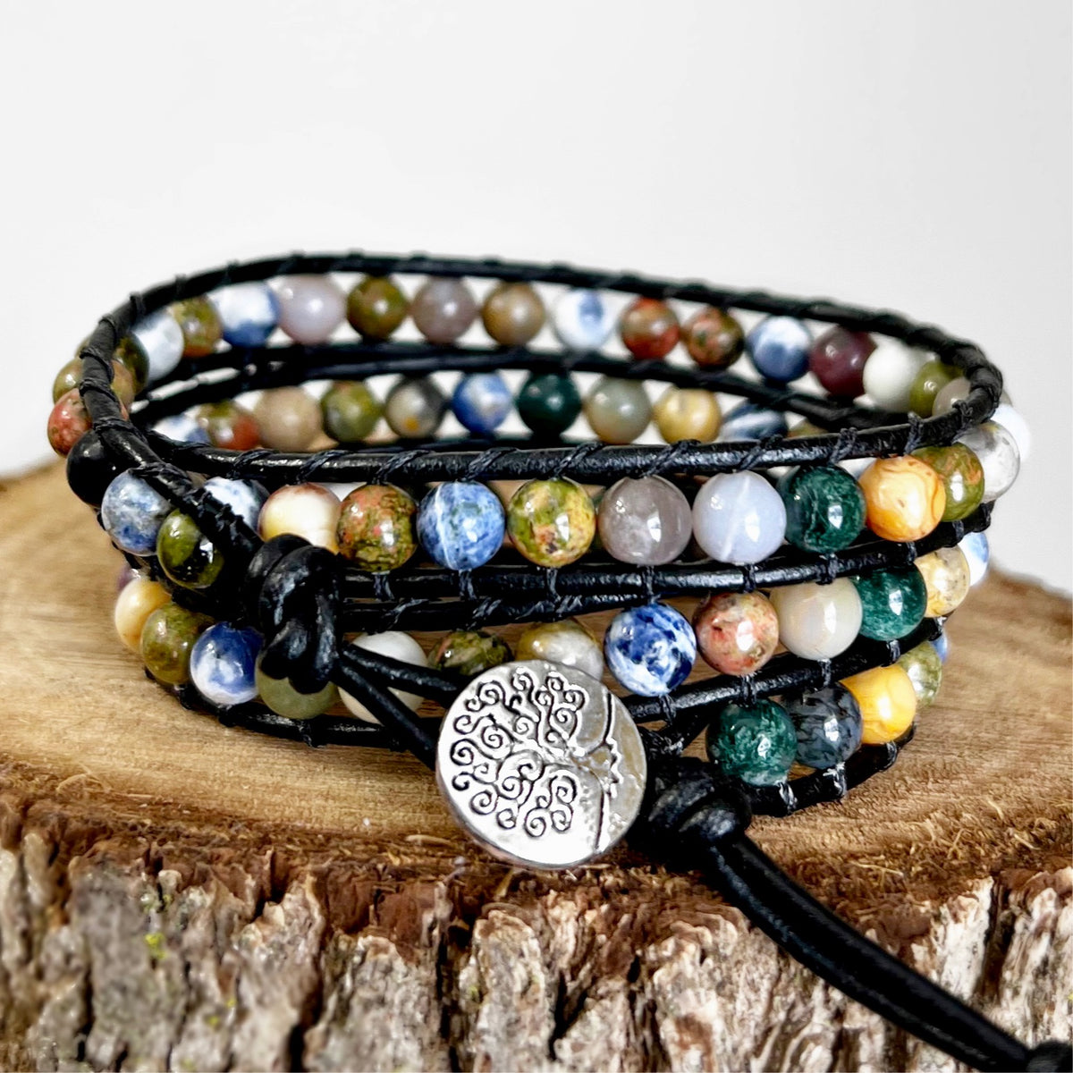 3x Wrap - Earthy Gemstones (Black) – Scarlett Leather