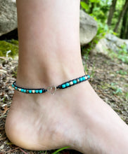 Load image into Gallery viewer, Anklet - Silver Heart Shambala (Turquoise/Silver)