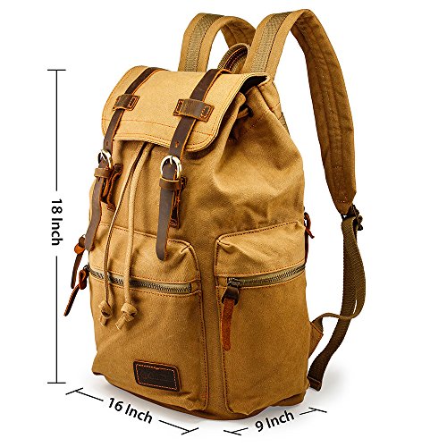 Gearonic Tm Men 21l Vintage Canvas Backpack Leather Laptop School Military Luggage Bags Laptop Bags Urbytus Com - super engineer knapsack roblox