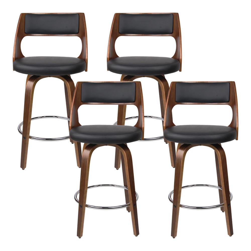 4 wooden bar stools