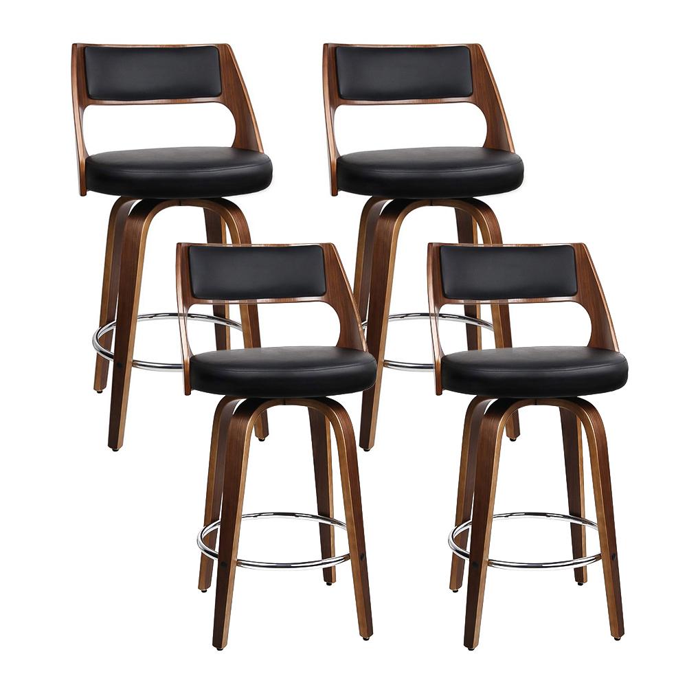 4 wooden bar stools