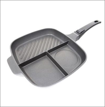 The Lazy Pan - Cast Aluminium Non-Stick Multi-Section Frying Pan