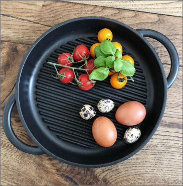 Jean Patrique The Whatever Pan XL - Cast Aluminium Griddle Pan with Glass Lid 11.8 Inches