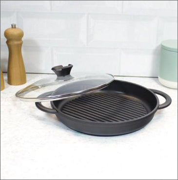 The Whatever Pan - Cast Aluminium Griddle Pan with Glass Lid – Jean  Patrique Professional Cookware