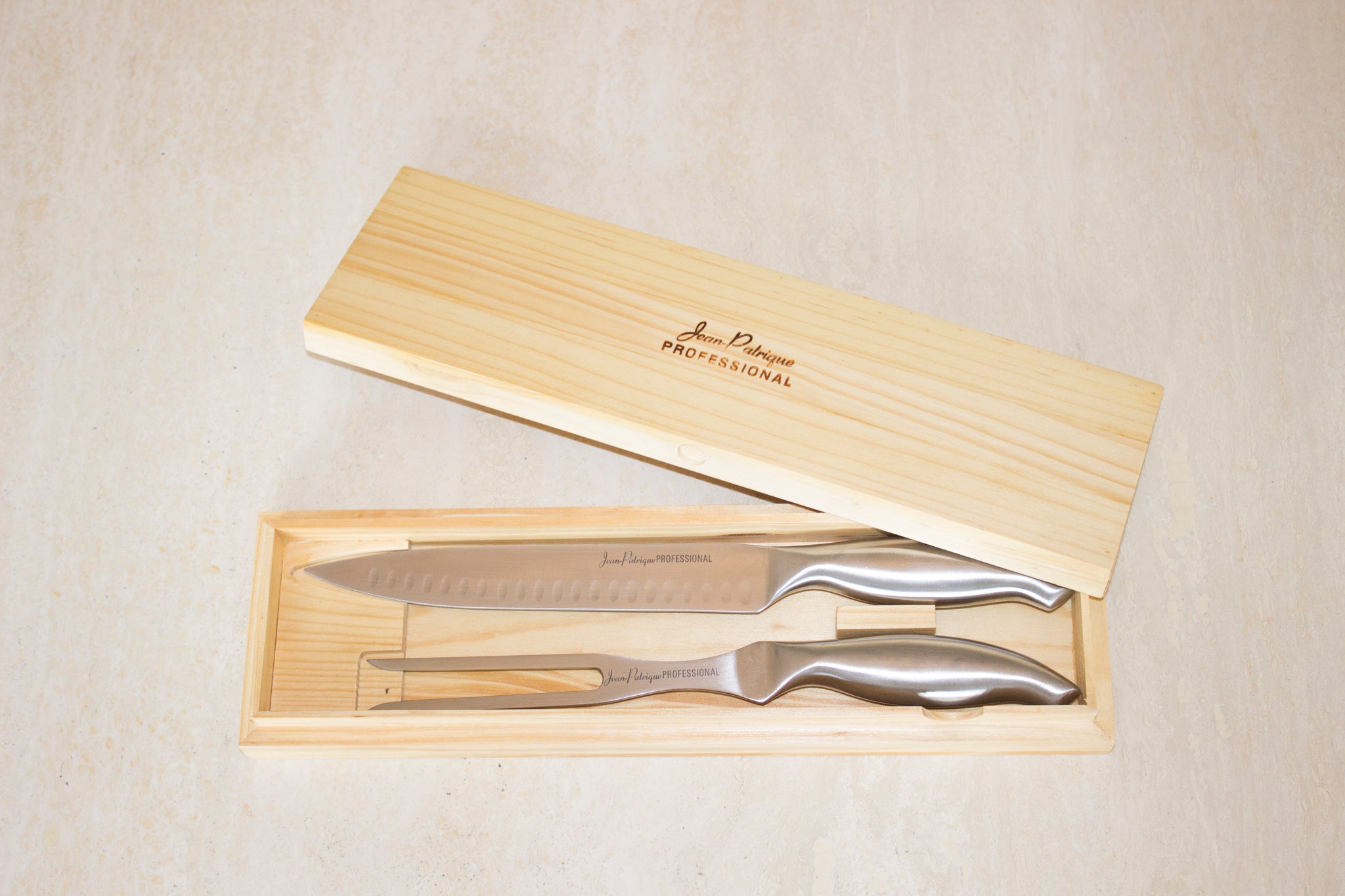 Carving Knife and Meat Fork Set With Presentation Box Jean Patrique