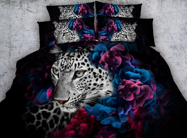 Sexy Flower Loepard Animal Bedding Set Comforters Bedspreads Quilt