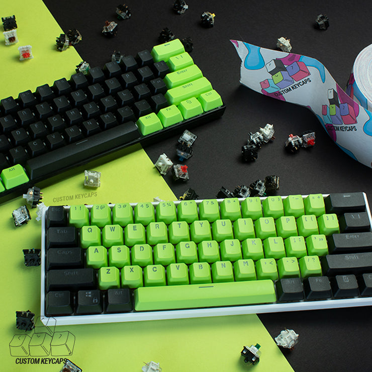 black and green keycaps