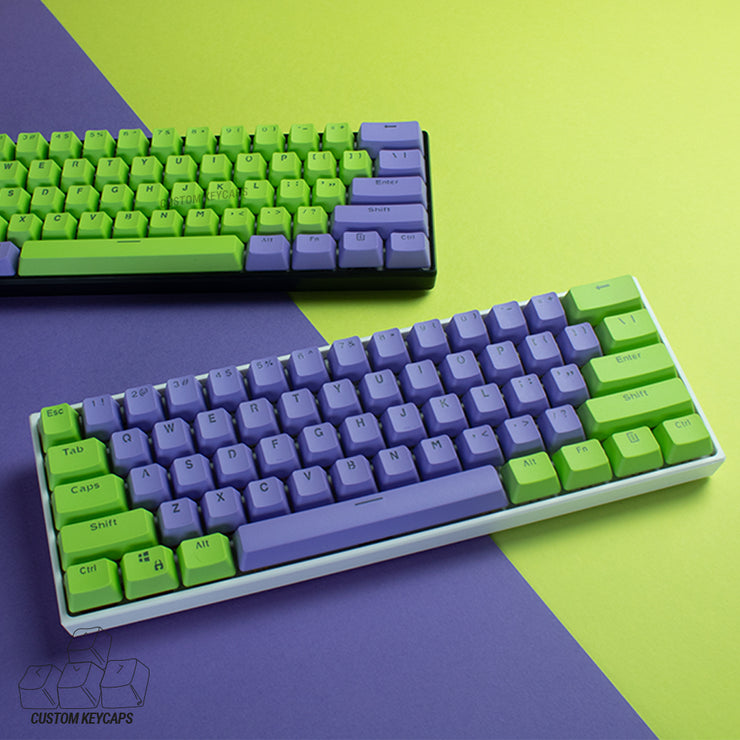 purple and green keycaps