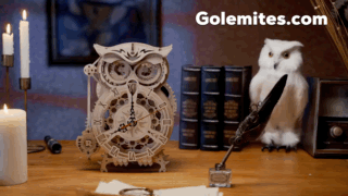 Horloge pendule owl clock rokr robotime