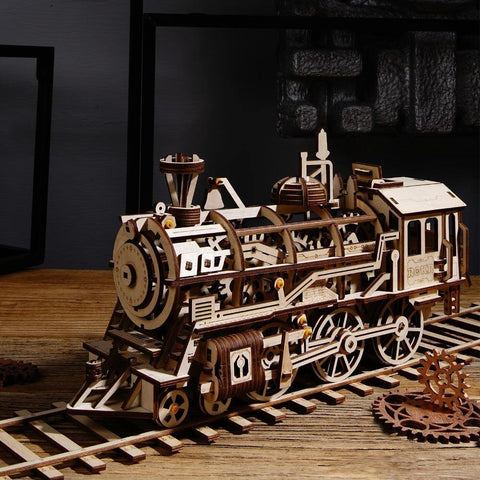 maquette en bois locomotive express vapeur rokr golemites