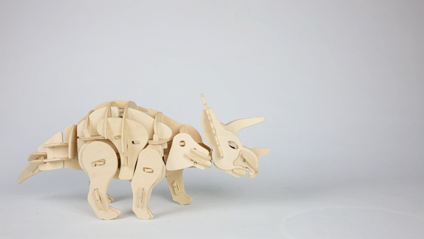 puzzle 3d bois robotisé triceratops jurassic park pour enfants