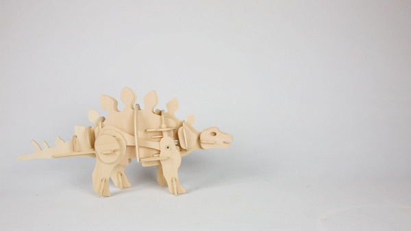 puzzle 3d bois robotisé stegosaure jurassic park pour enfants