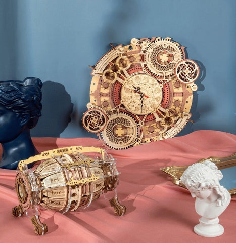 ROBOTIME 3D Puzzle Bois Horloge Murale Maquette Bois Kits pour
