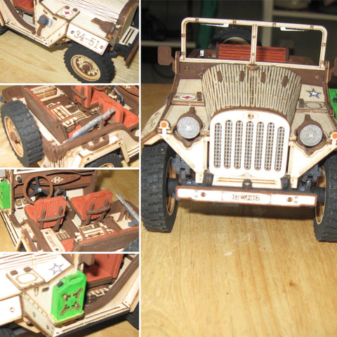 peindre sa maquette en bois voiture jeep rokr golemites