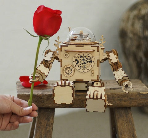 puzzle 3d en bois rokr robot steampunk