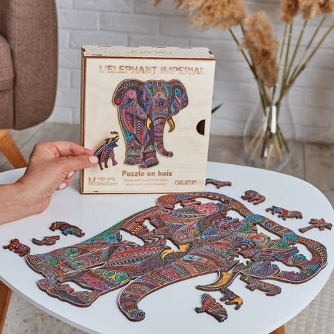 Puzzle en bois éléphant