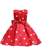 Load image into Gallery viewer, Kids Little Girls&#39; Dress Red Polka Dots Birthday Christening Dress