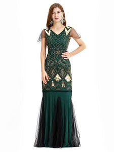 green flapper dress