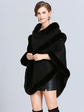 Load image into Gallery viewer, Women Coat Cape Peacoat Faux Fur Collar Poncho 
