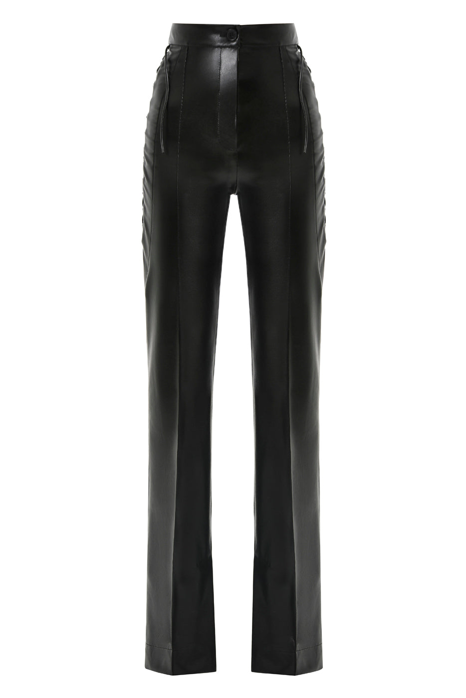 Eco Leather Straight Lace-up Pants | Materiel