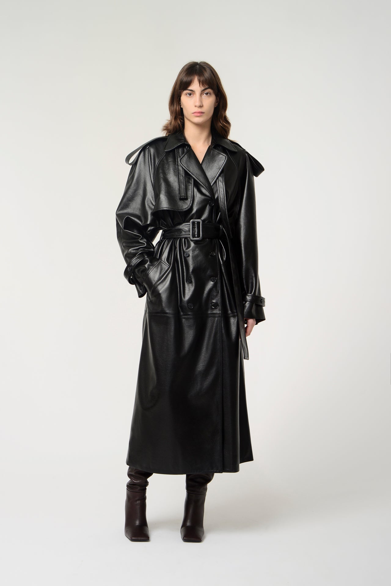Eco Leather Utilitarian Trench Coat | Materiel