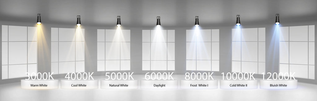 อุณหภูมิไฟ warm white daylight cool white ป้ายไฟ LED สีต่าง ๆ