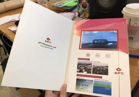 Signage materials Video Brochure ป้าย เล่มเมนู โบรชัวร์ วิดีโอ จอ led ในเล่มโปรชัวร์