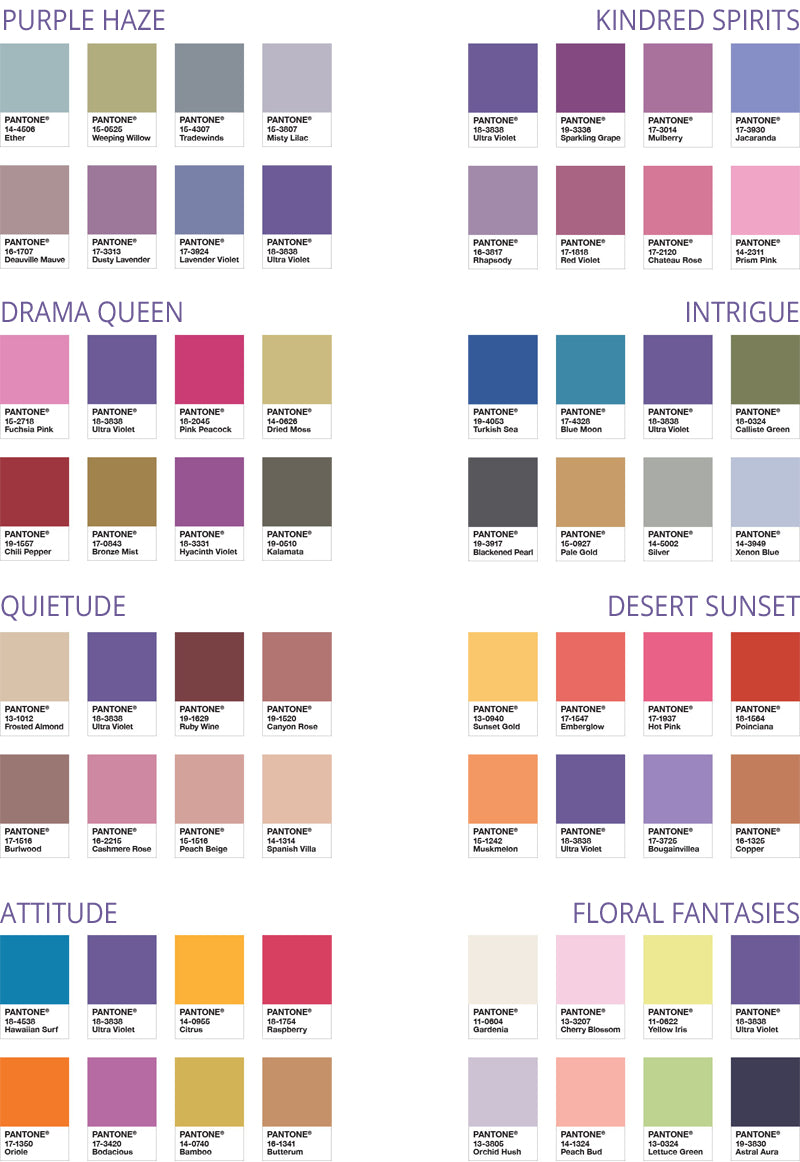 Drama Queen Pantone of the Year 2018 - Printing Palette Swatch Tutorial Guide