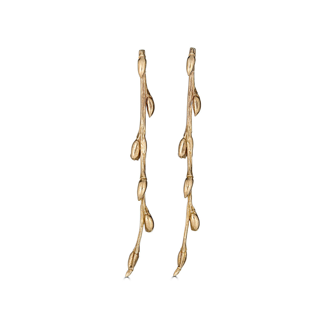 Willow Branch Earrings, 14k