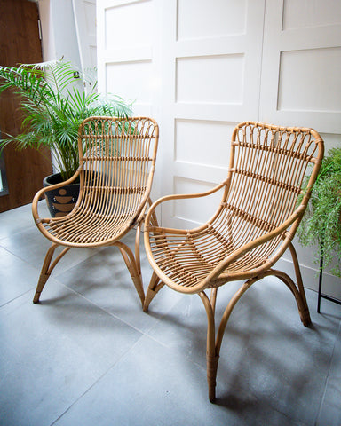 Mid Century Bamboo Armchairs