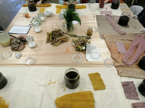 Table with dyes